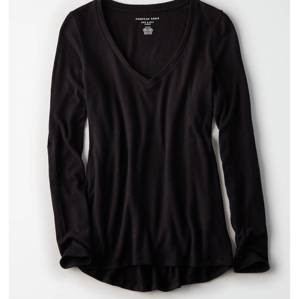 American Eagle Black Long Sleeve Top